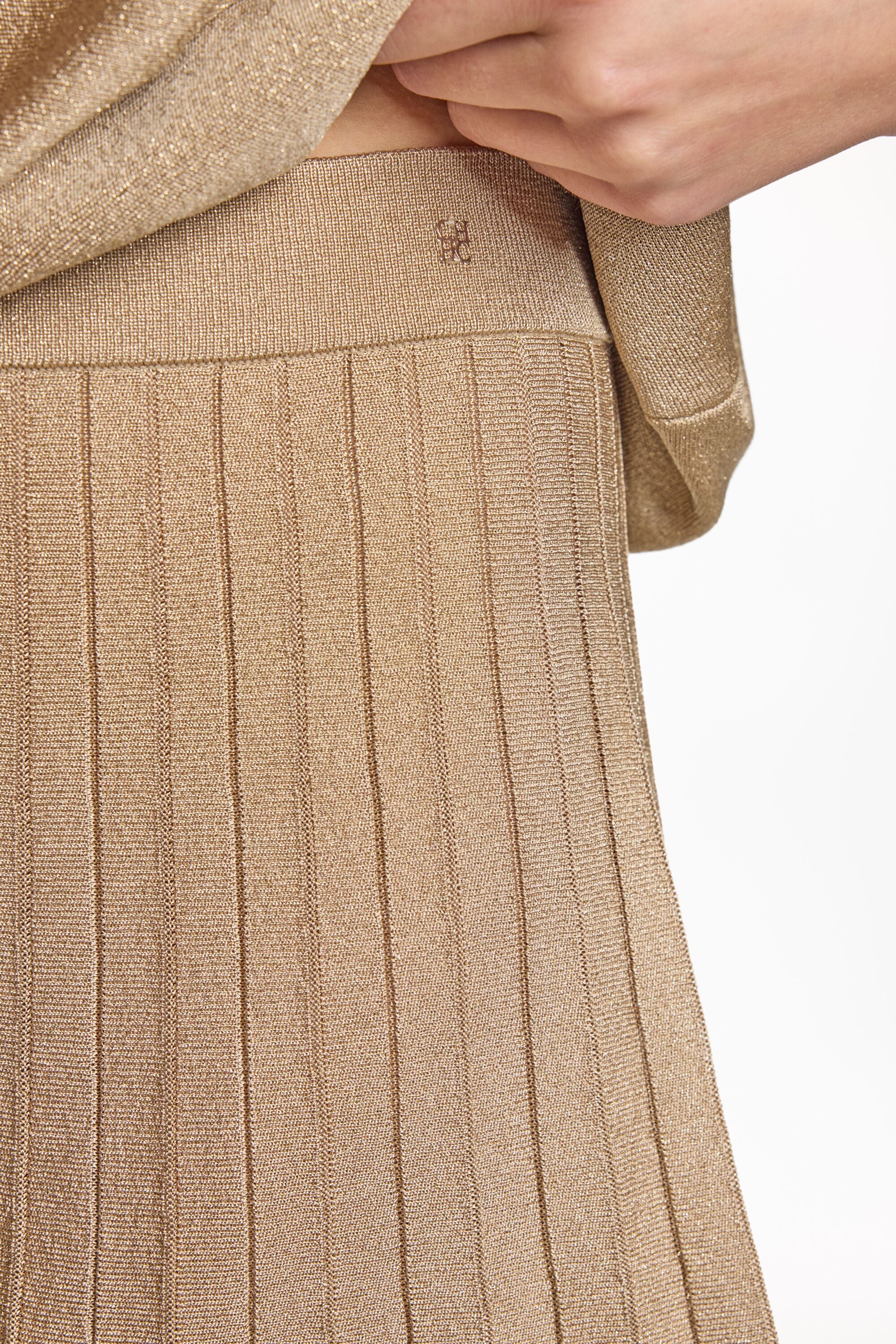 Lurex Knit Pleated Skirt gold - CH Carolina Herrera United States