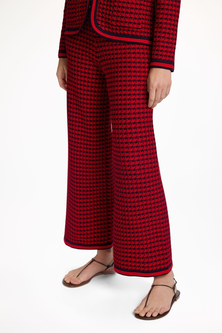 Jacquard Knit Straight-Leg Pants