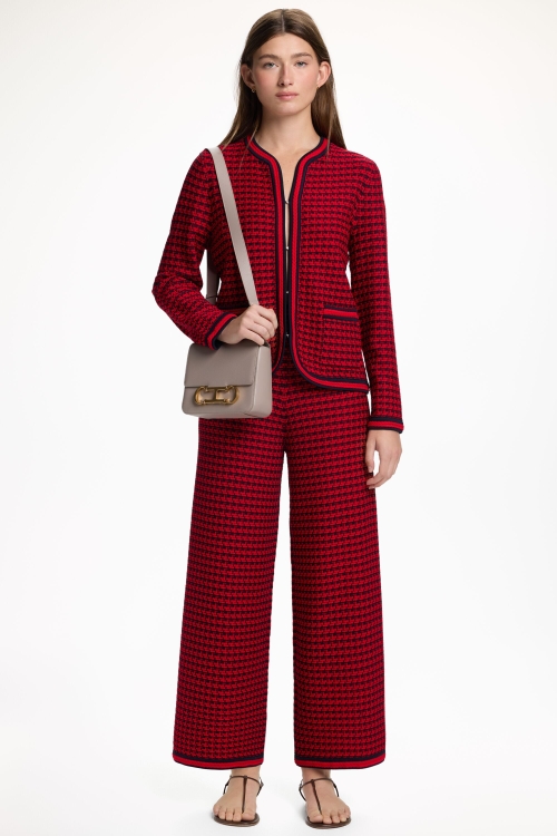 JACQUARD KNIT STRAIGHT-LEG PANTS