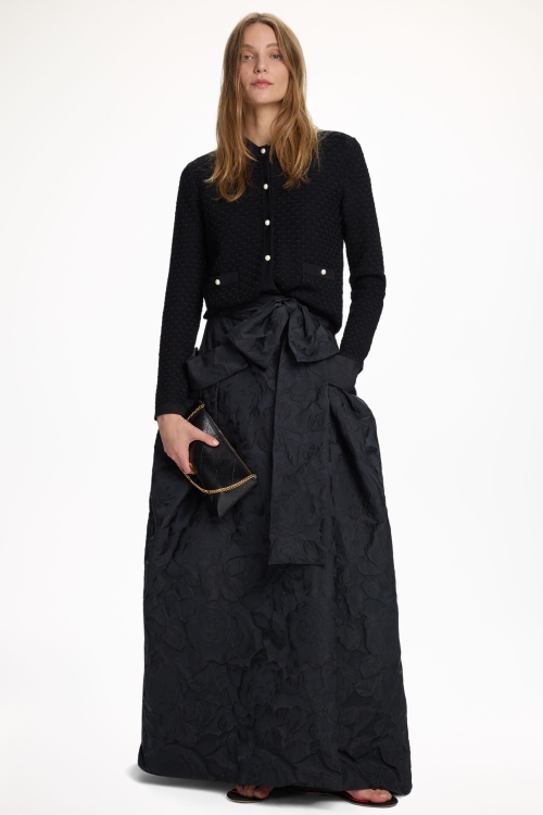 KNIT STRAIGHT-FIT JACKET WITH PEARL BUTTONS