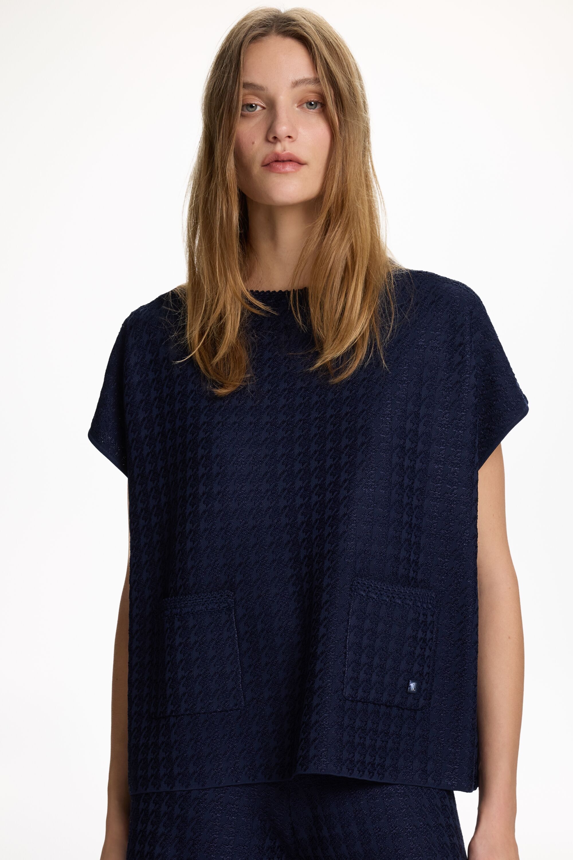 Top Oversize de Jacquard Pata de Gallo