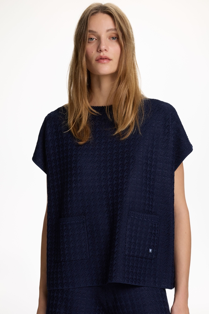 Top Oversize de Jacquard Pata de Gallo