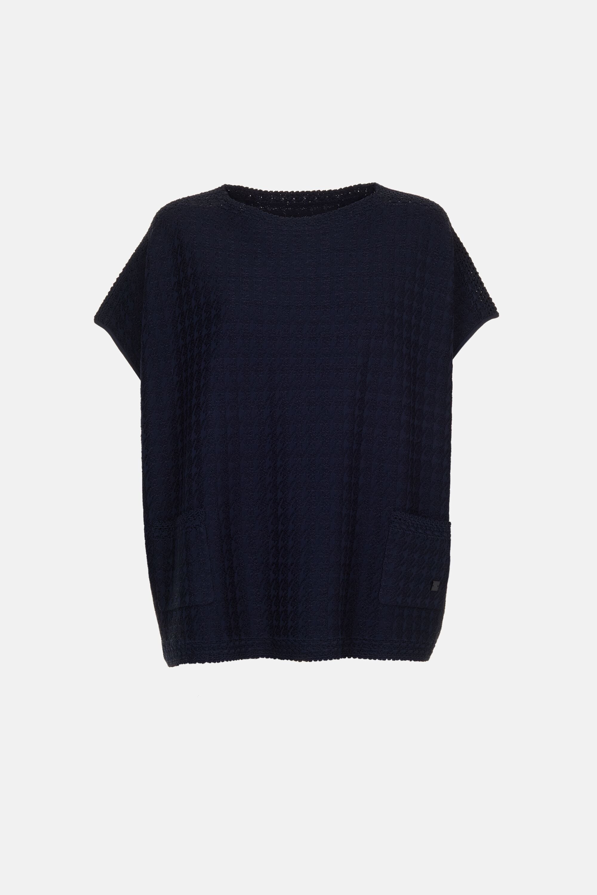 Houndstooth Jacquard Oversize Top navy - CH Carolina Herrera