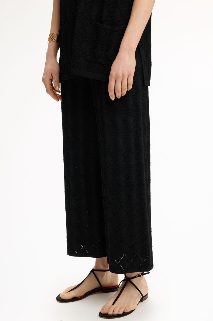 Pantalón Recto de Punto Calado