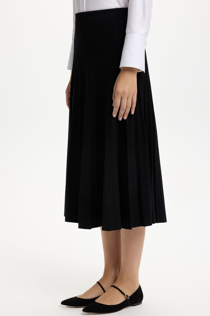Knit Pleated Midi Skirt