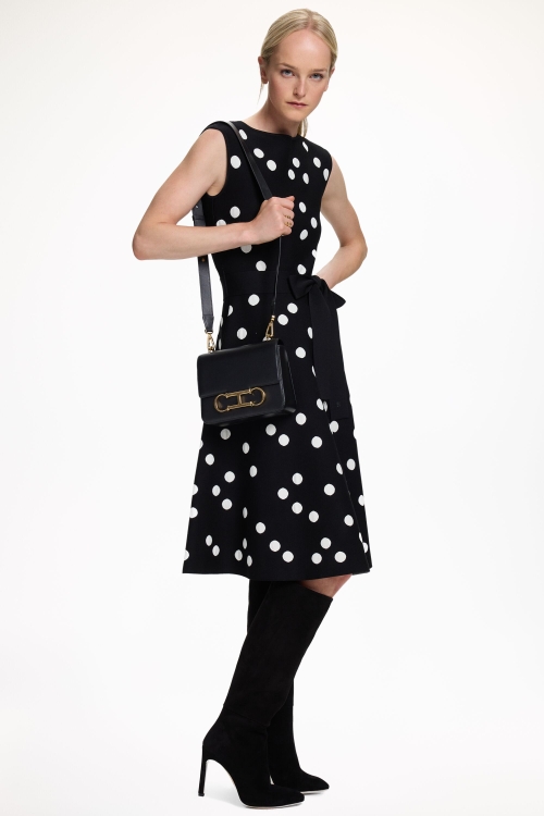 JACQUARD KNIT DRESS WITH POLKA DOTS