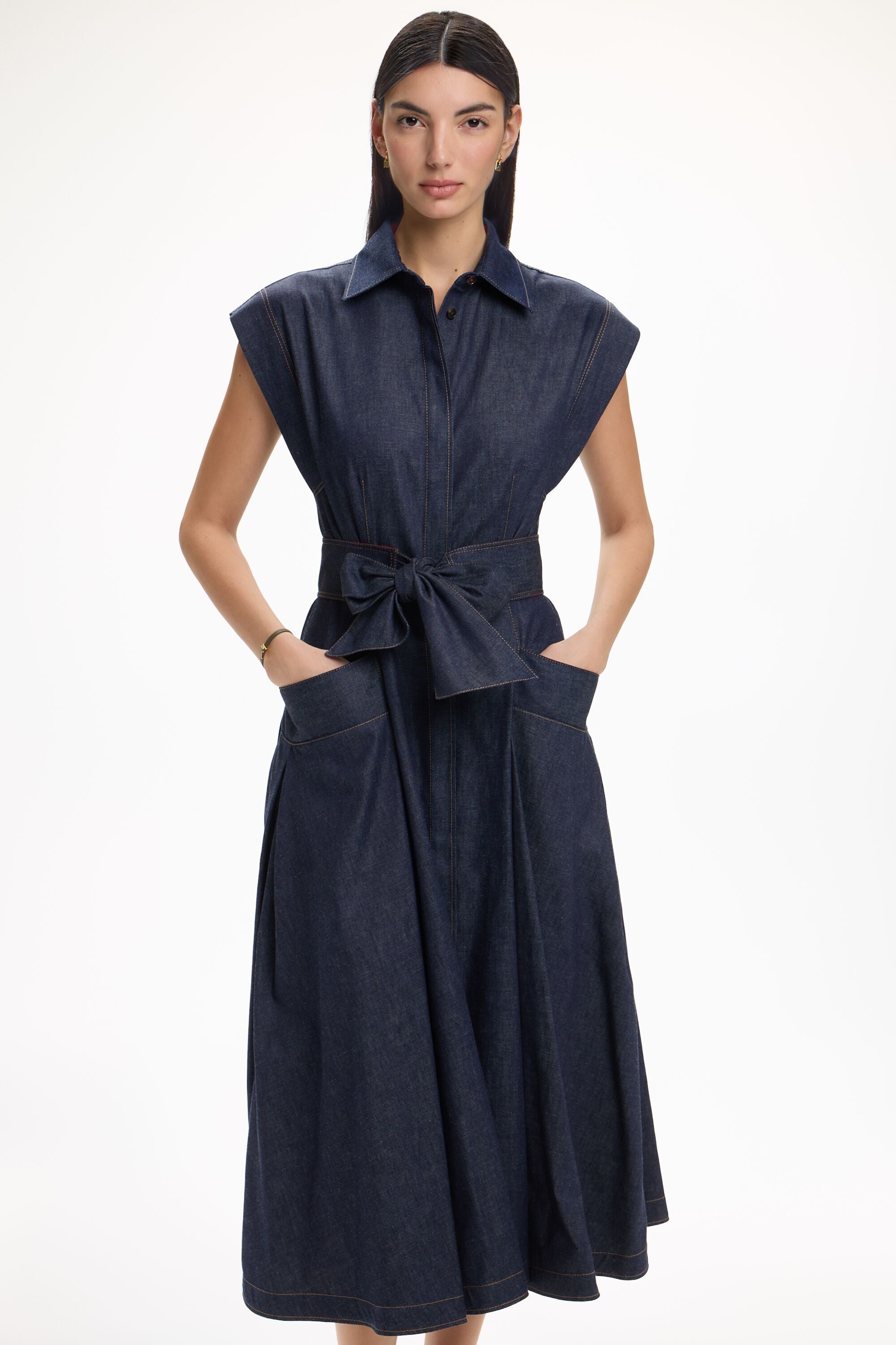 knee length dresses for ladies Zip Front Midi Dress  Club21.com