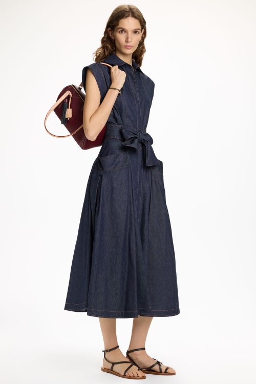 DENIM DRESS WITH BOW