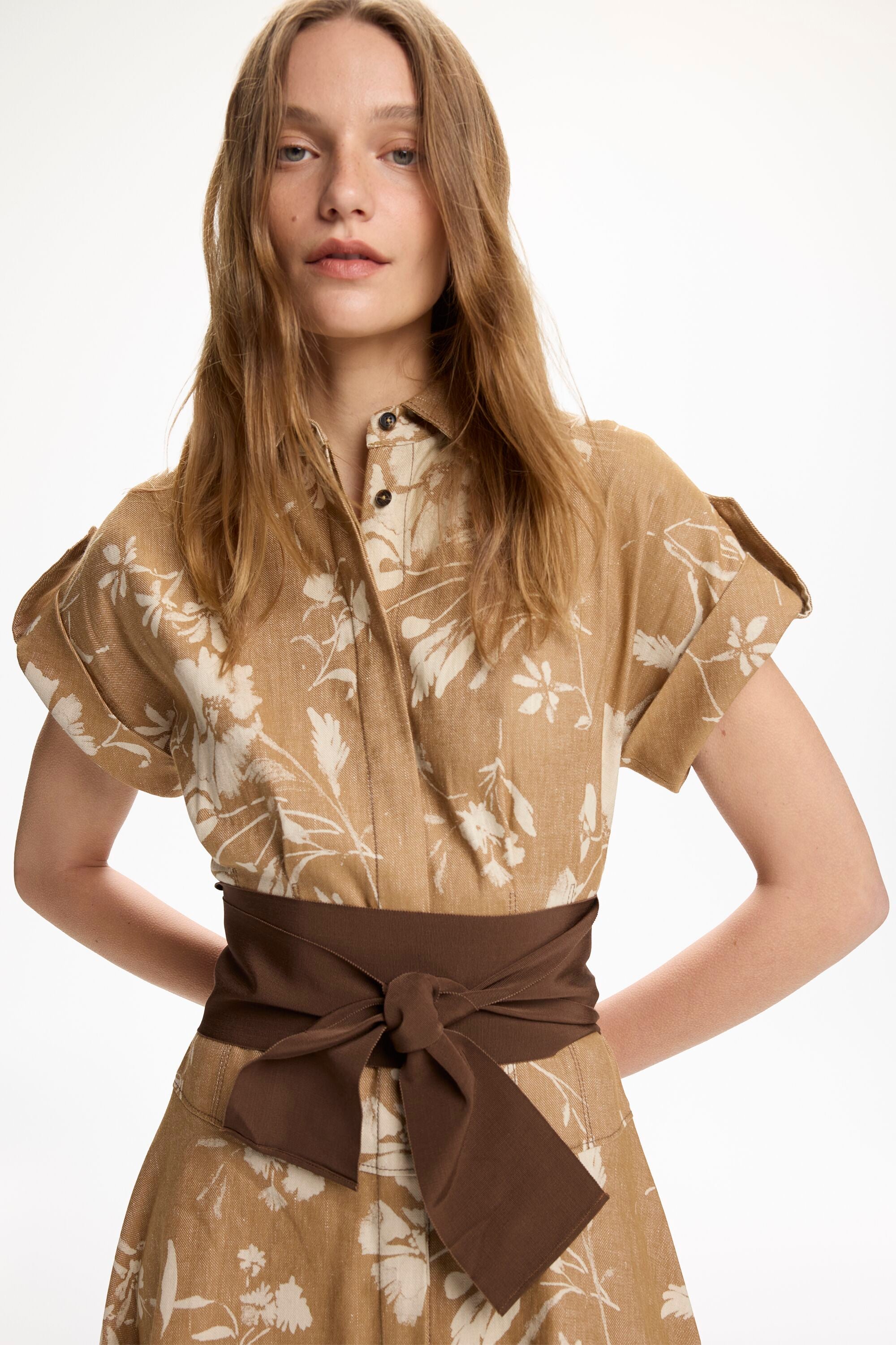 printed linen shirt dress Printed Linen-Cotton Shirtdress