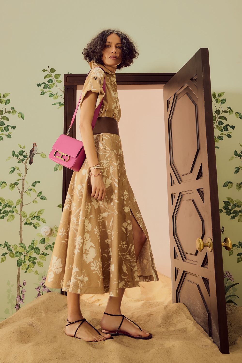PRINT LINEN SHIRT DRESS