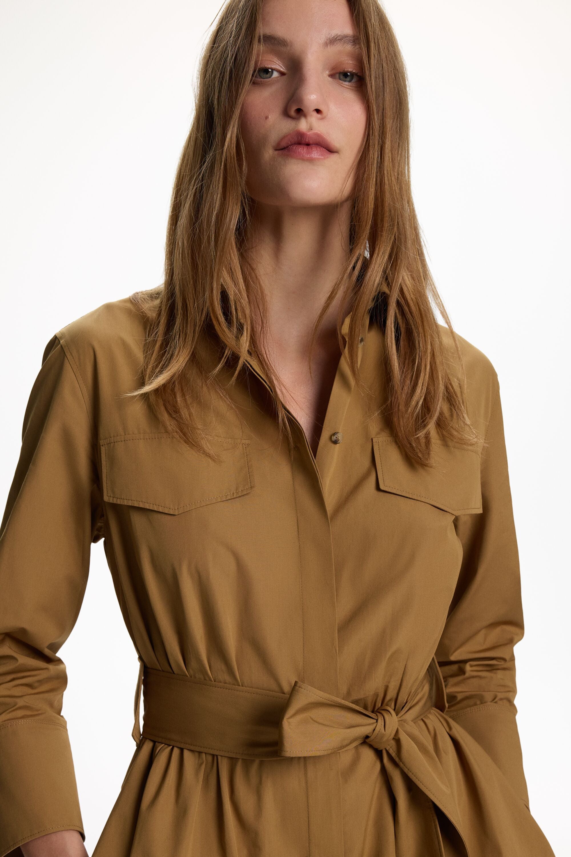 Poplin Midi Shirt Dress camel - CH Carolina Herrera United States Poplin Midi Shirt Dress camel - CH Carolina Herrera United States