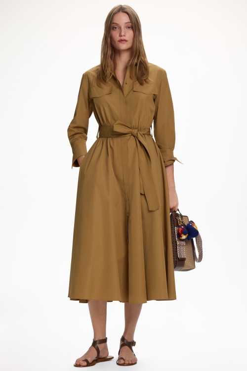 POPLIN MIDI SHIRT DRESS