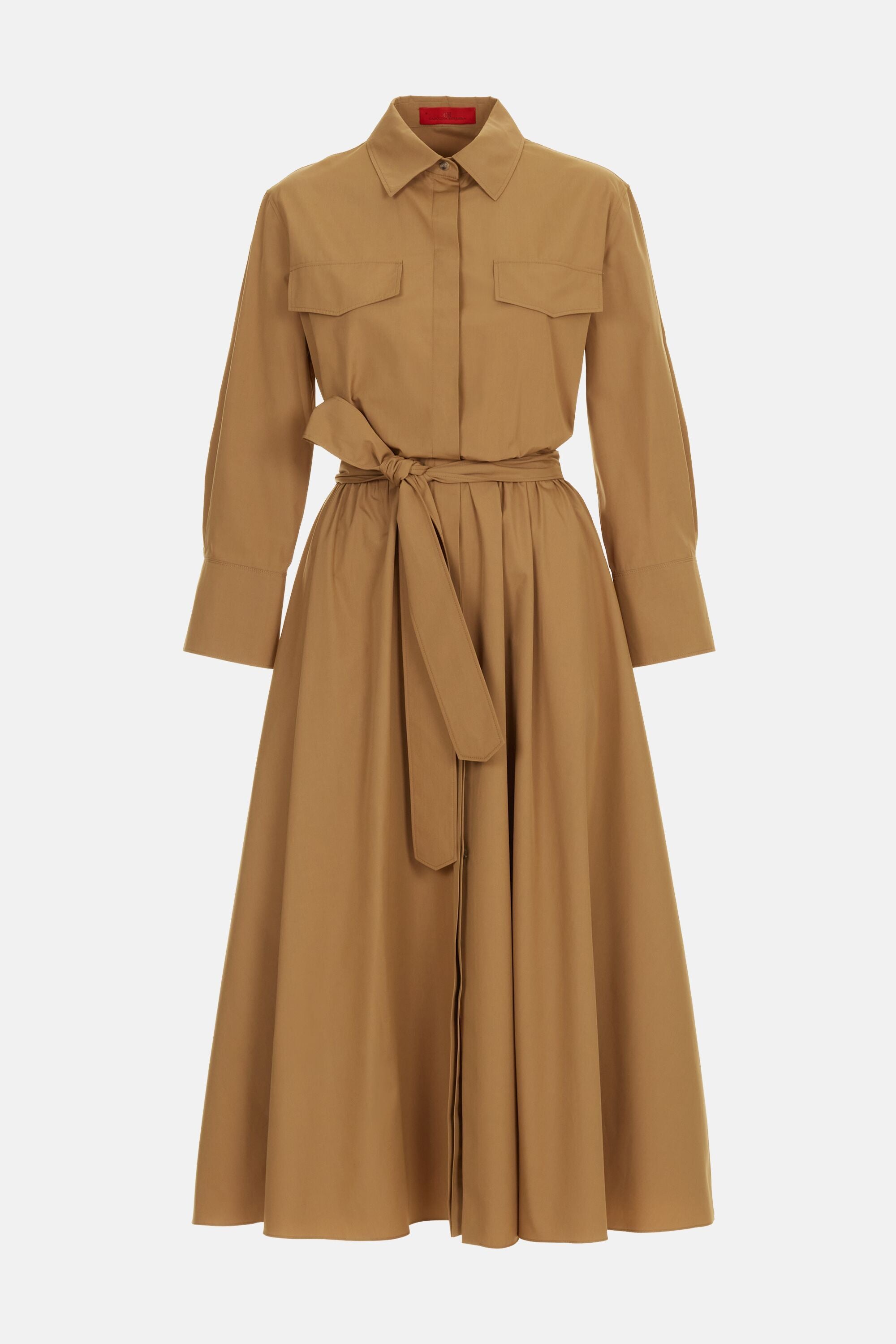 Poplin Midi Shirt Dress camel - CH Carolina Herrera United States Poplin Midi Shirt Dress camel - CH Carolina Herrera United States