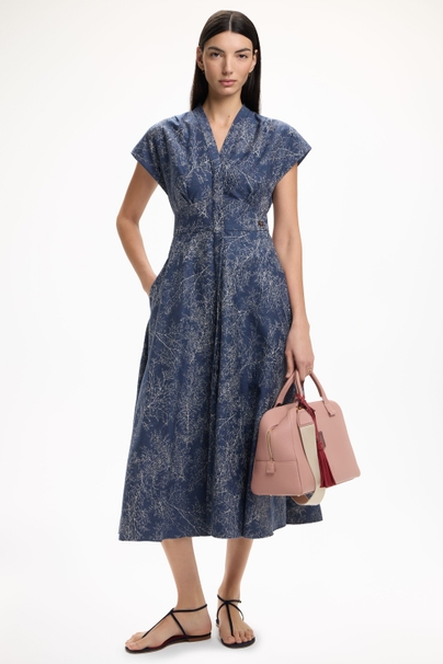 Vestido de Jacquard Sakura - AZUL