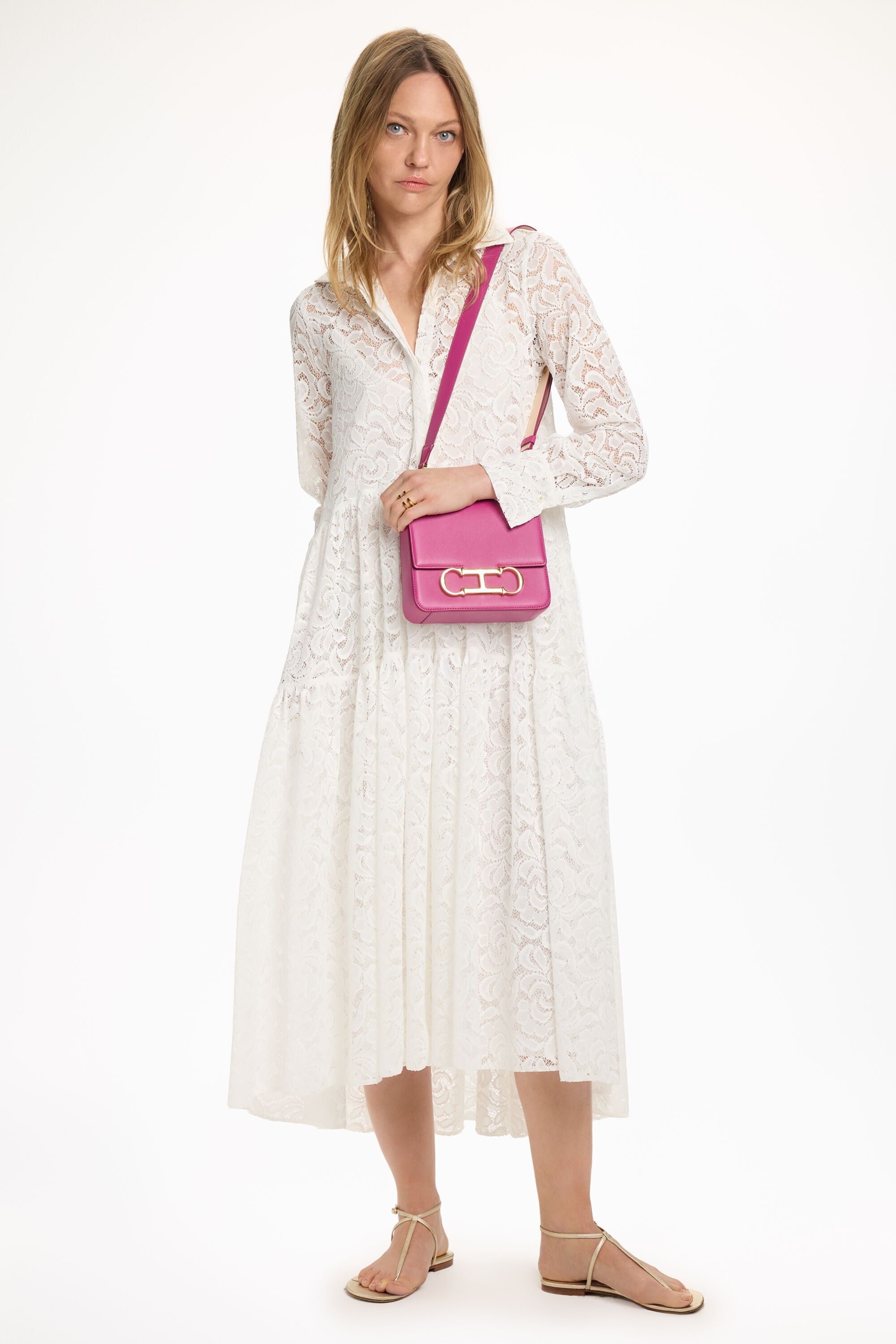 Lace A-Line Shirt Dress