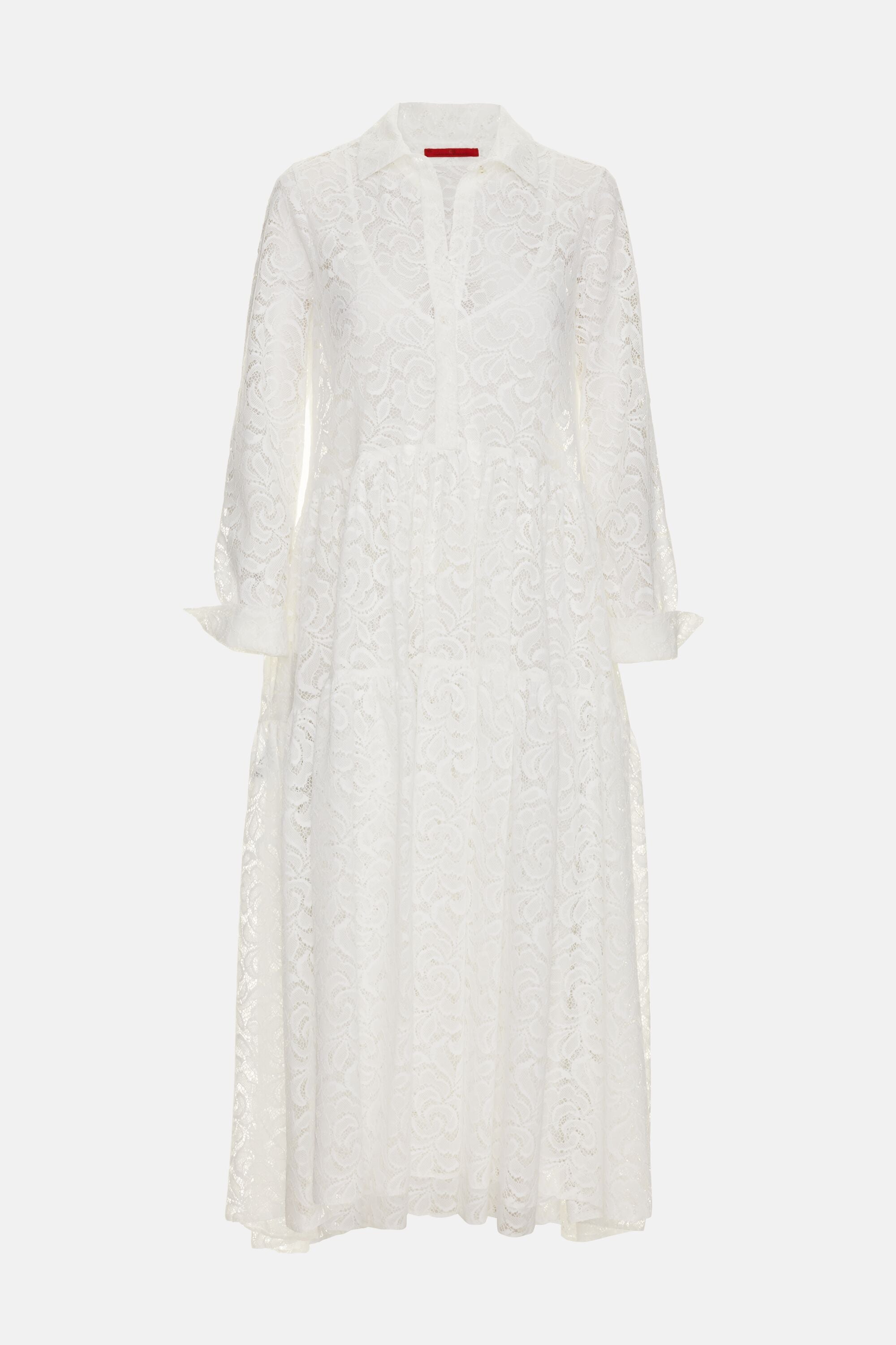 white shirt lace dress Like An Angel Long Sleeve Lace Dress White