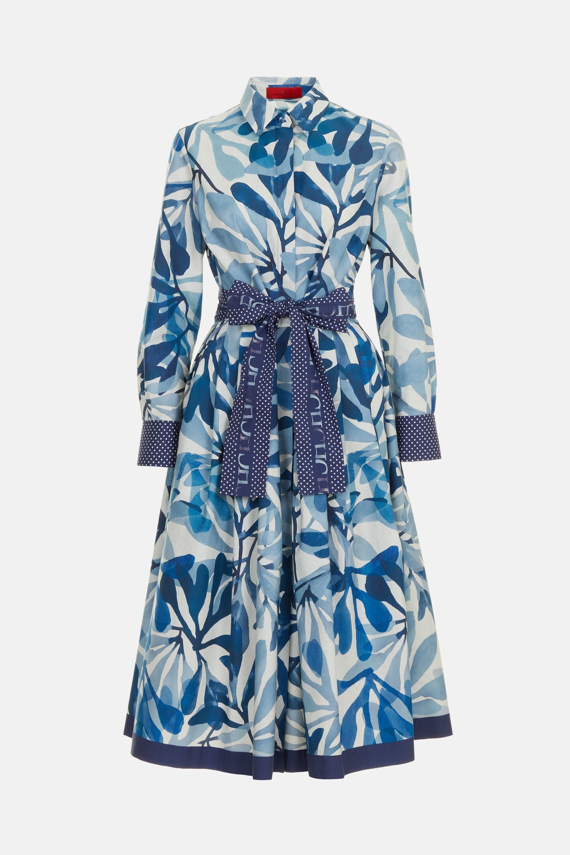 Seaflora Print Poplin Shirt Dress blue - CH Carolina Herrera