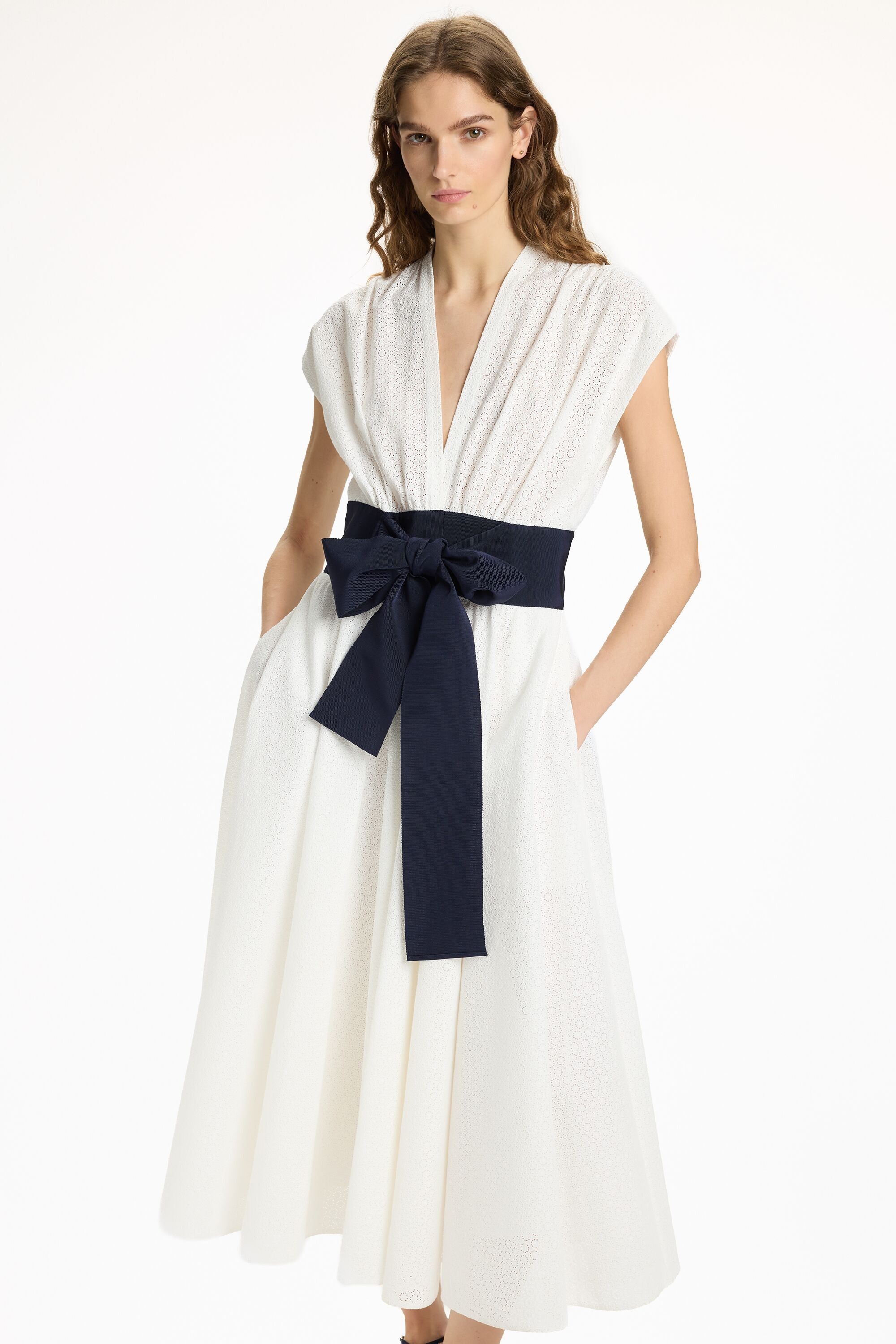 Cut-Out Cotton Midi Dress