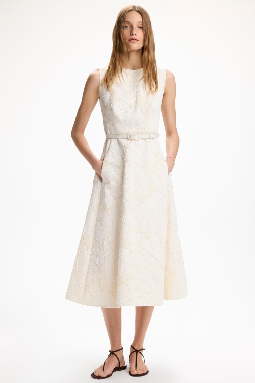 JACQUARD A-LINE MIDI DRESS
