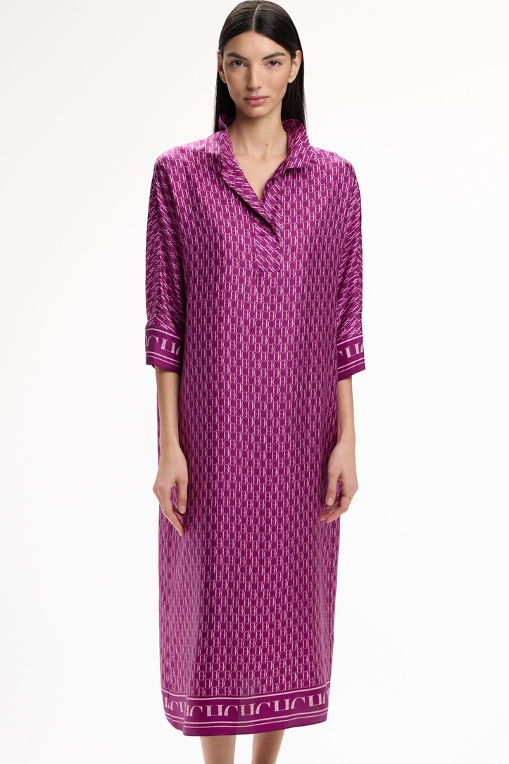 CH Print Silk Twill Kaftan Dress