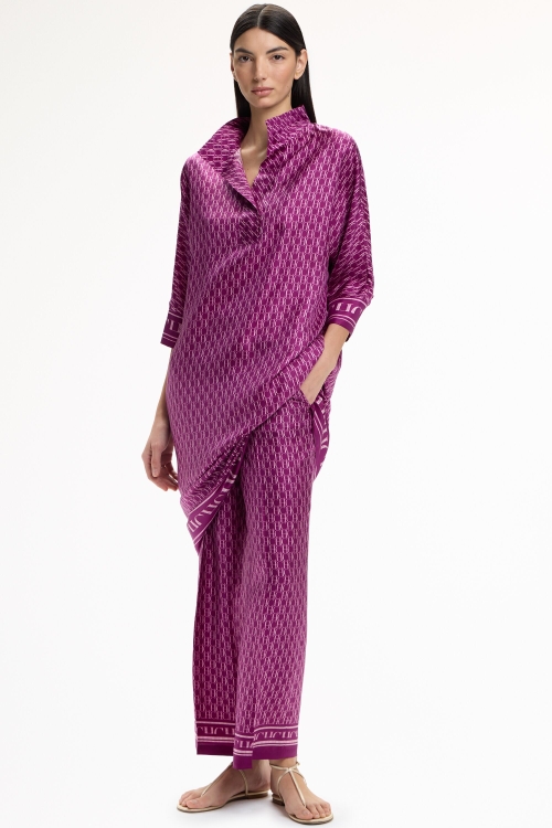 CH PRINT SILK TWILL KAFTAN DRESS