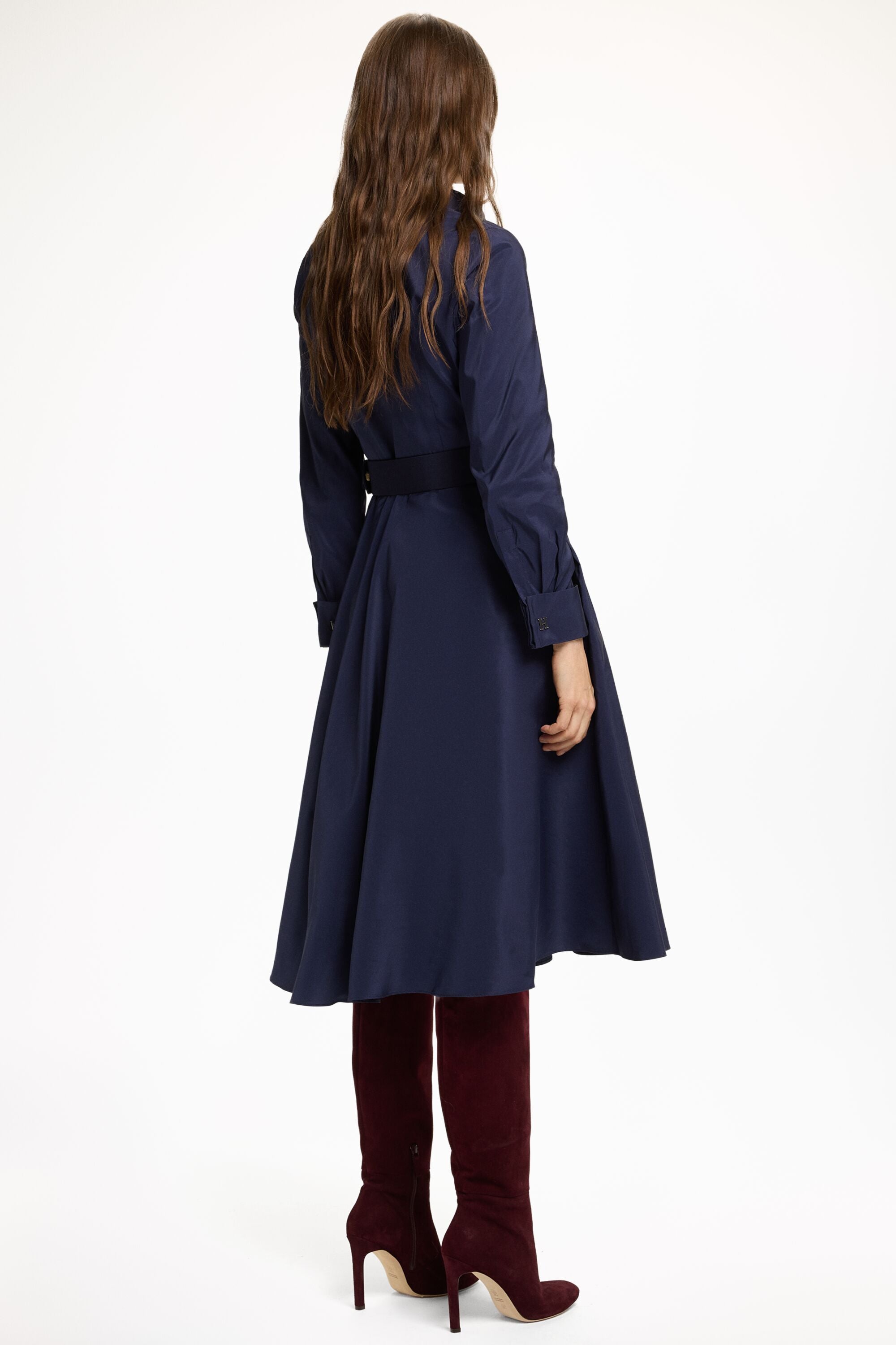 Cufflink-Detailed Taffeta Shirt Dress navy - CH Carolina Herrera United  States