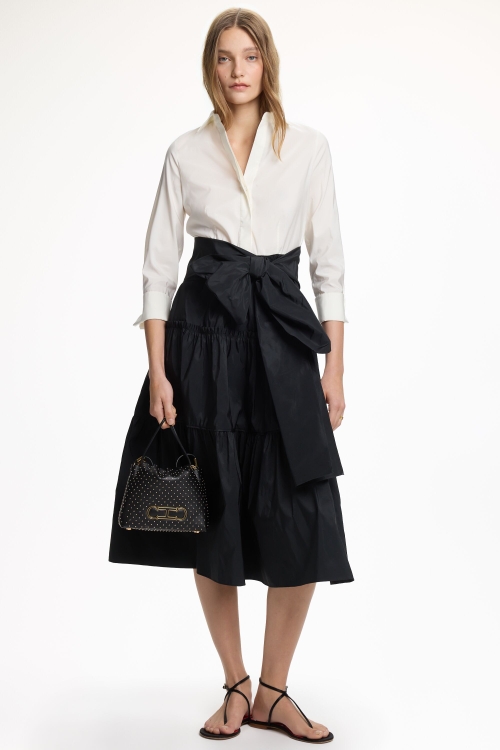 TAFFETA MIDI SHIRT DRESS
