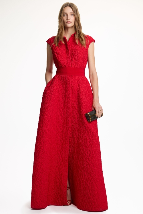 BROCADE LONG SHIRT DRESS