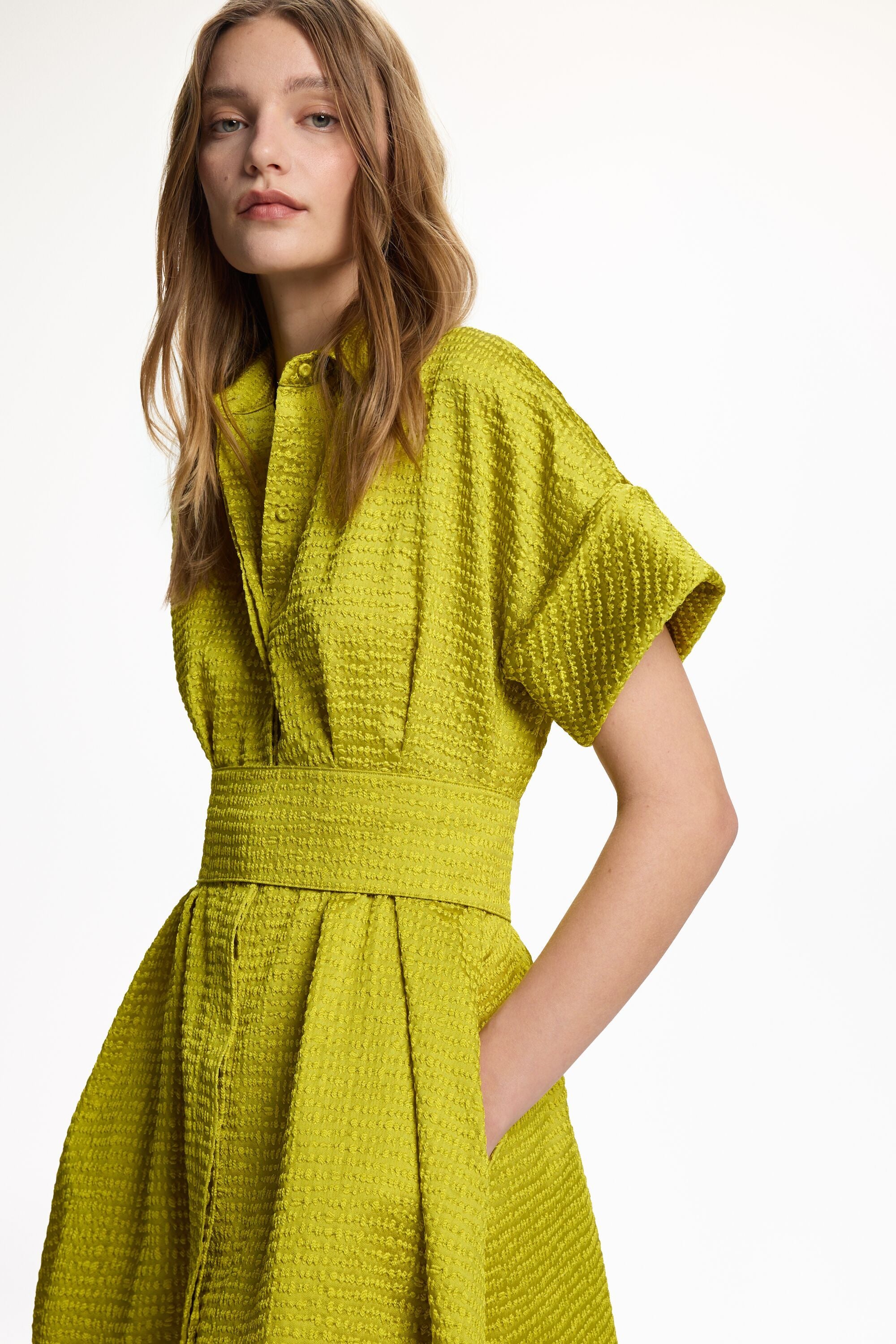 brocade shirt dress Knit Brocade Shirt Dress