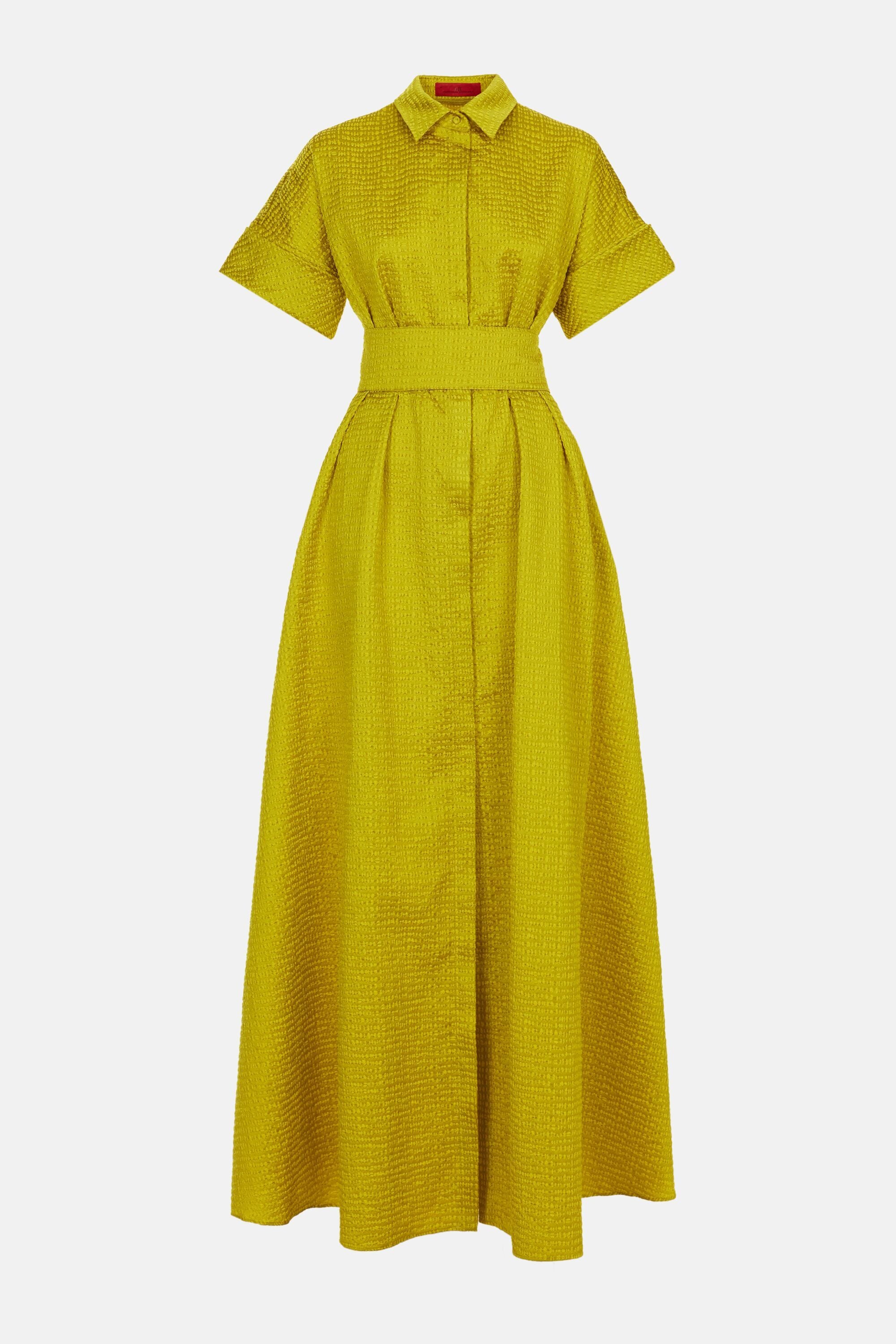 Brocade Long Shirt Dress yellow - CH Carolina Herrera United States
