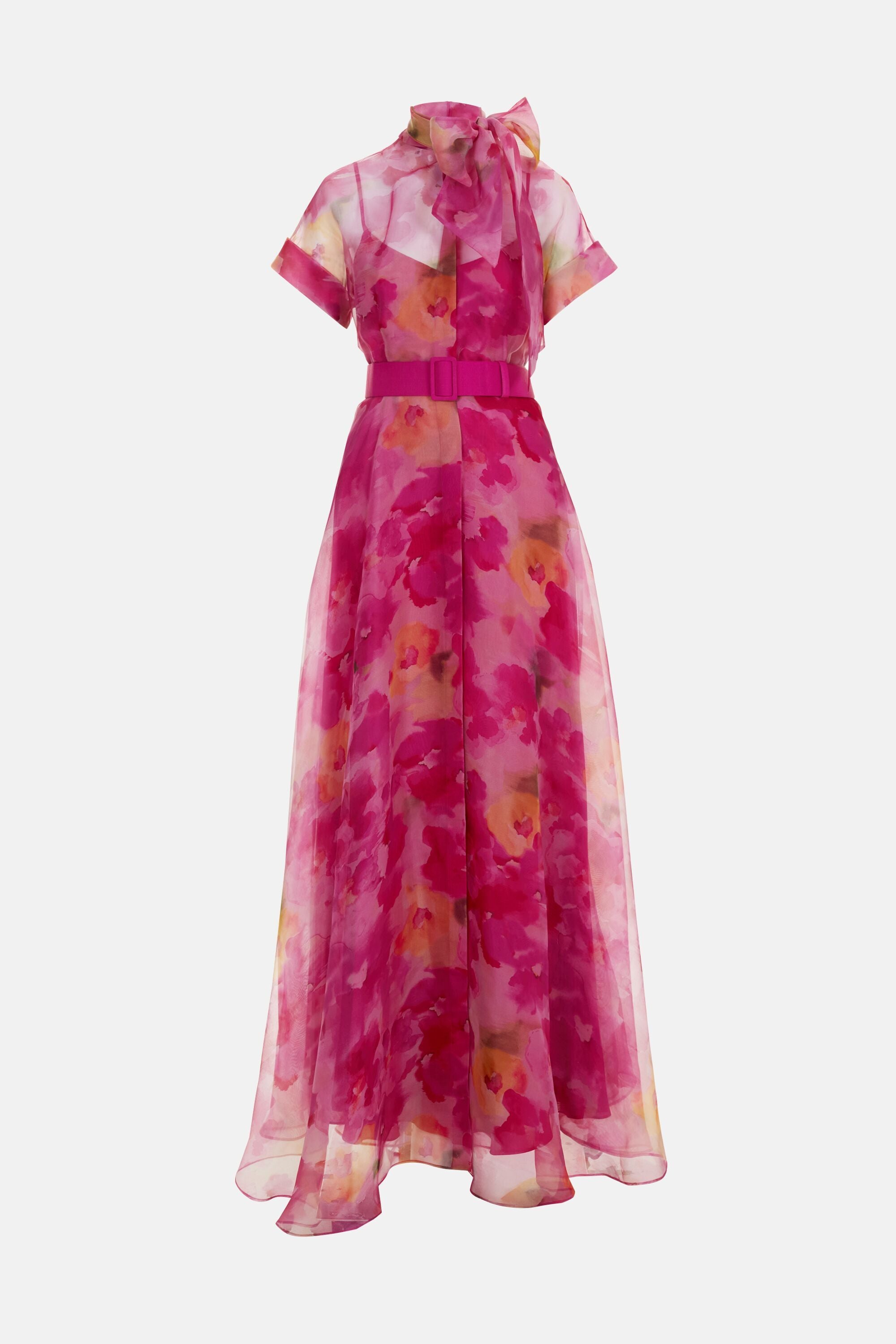 silk dress floral Silky Soft Velvet Floral Maxi Dress – Black and Red M / Black and Red main image 0