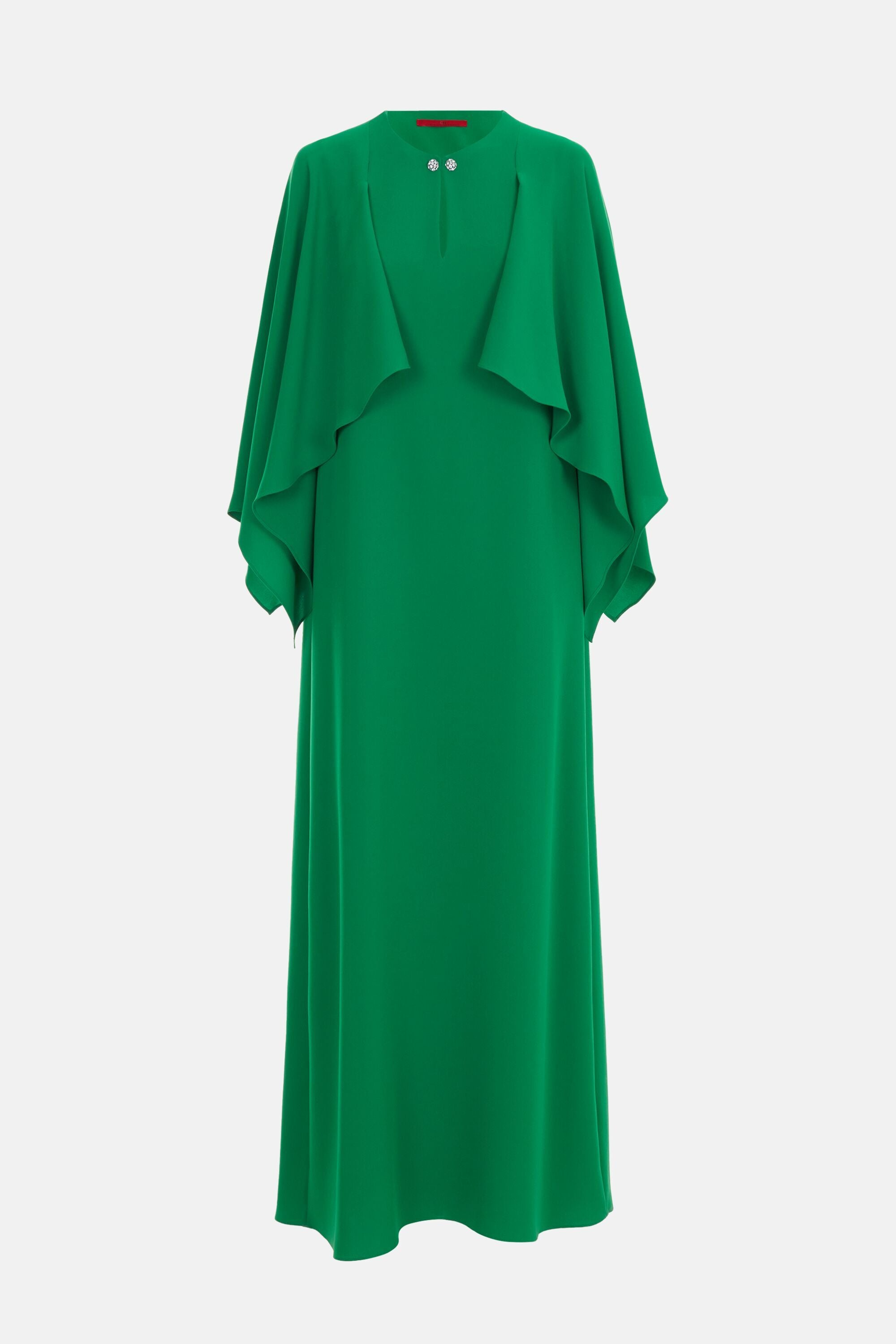 Crep Long Dress with Cape green - CH Carolina Herrera United States
