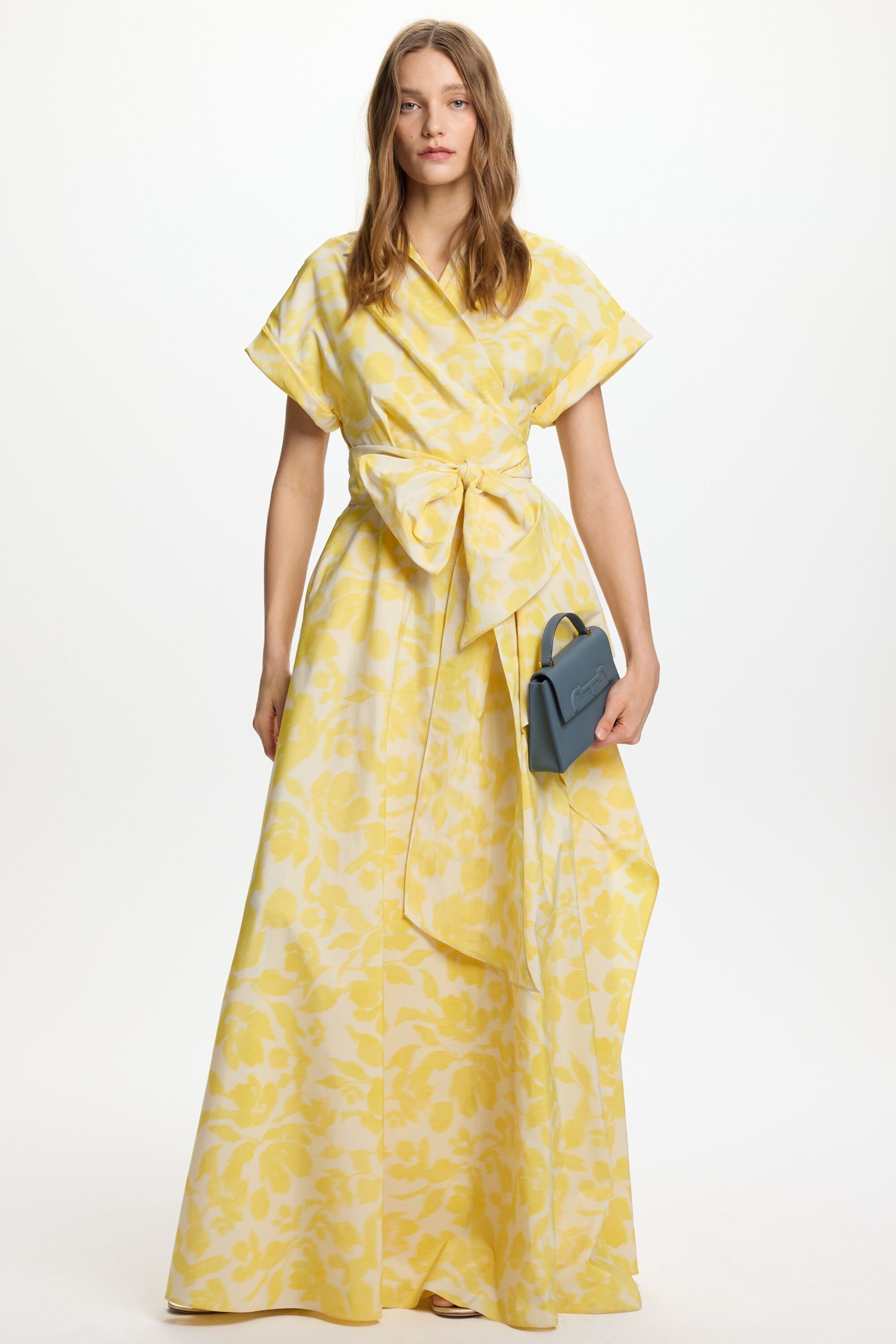 Vestido Largo Envolvente de Chiné