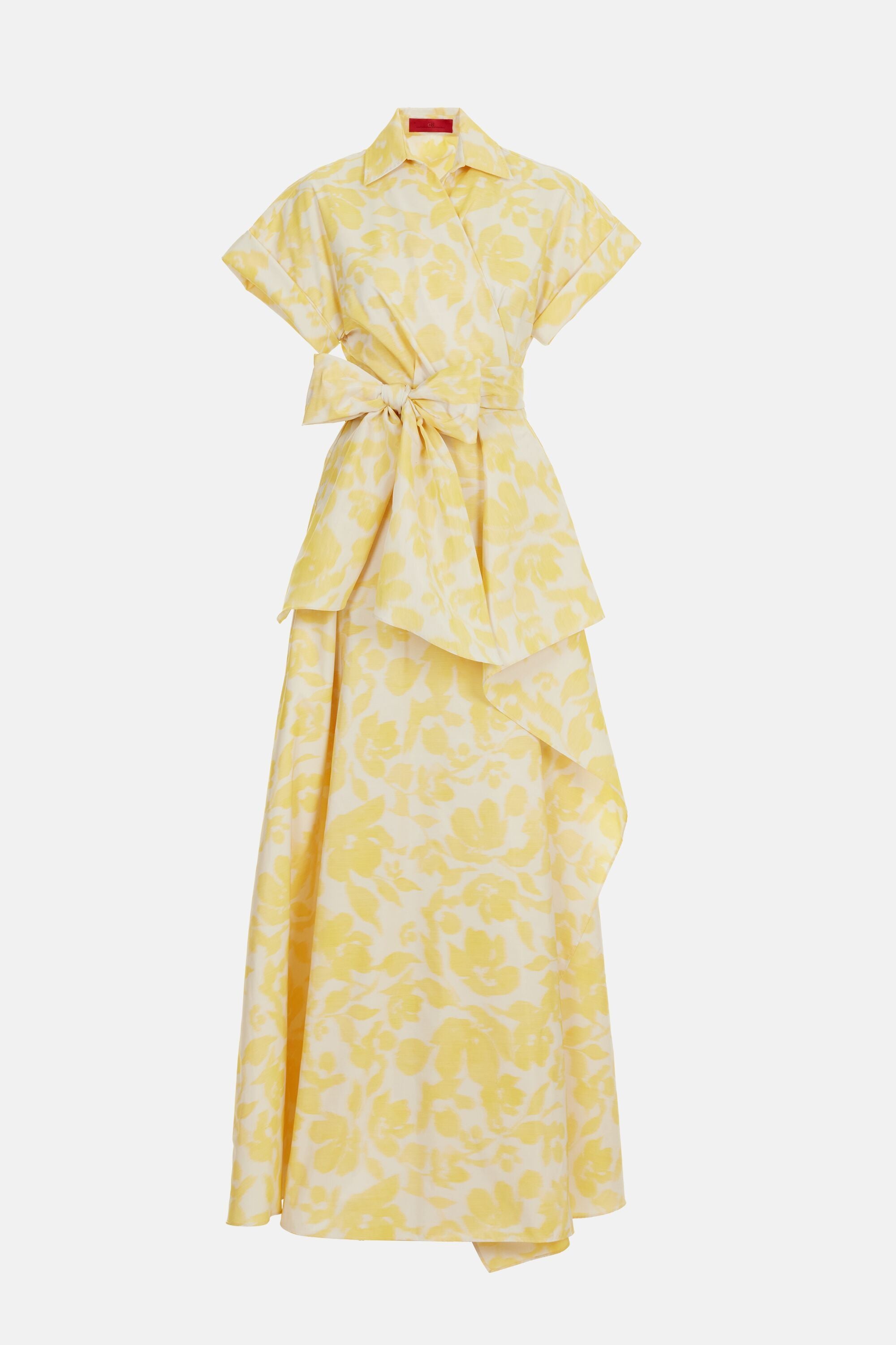 Chin Wrap Long Dress yellow - CH Carolina Herrera United States