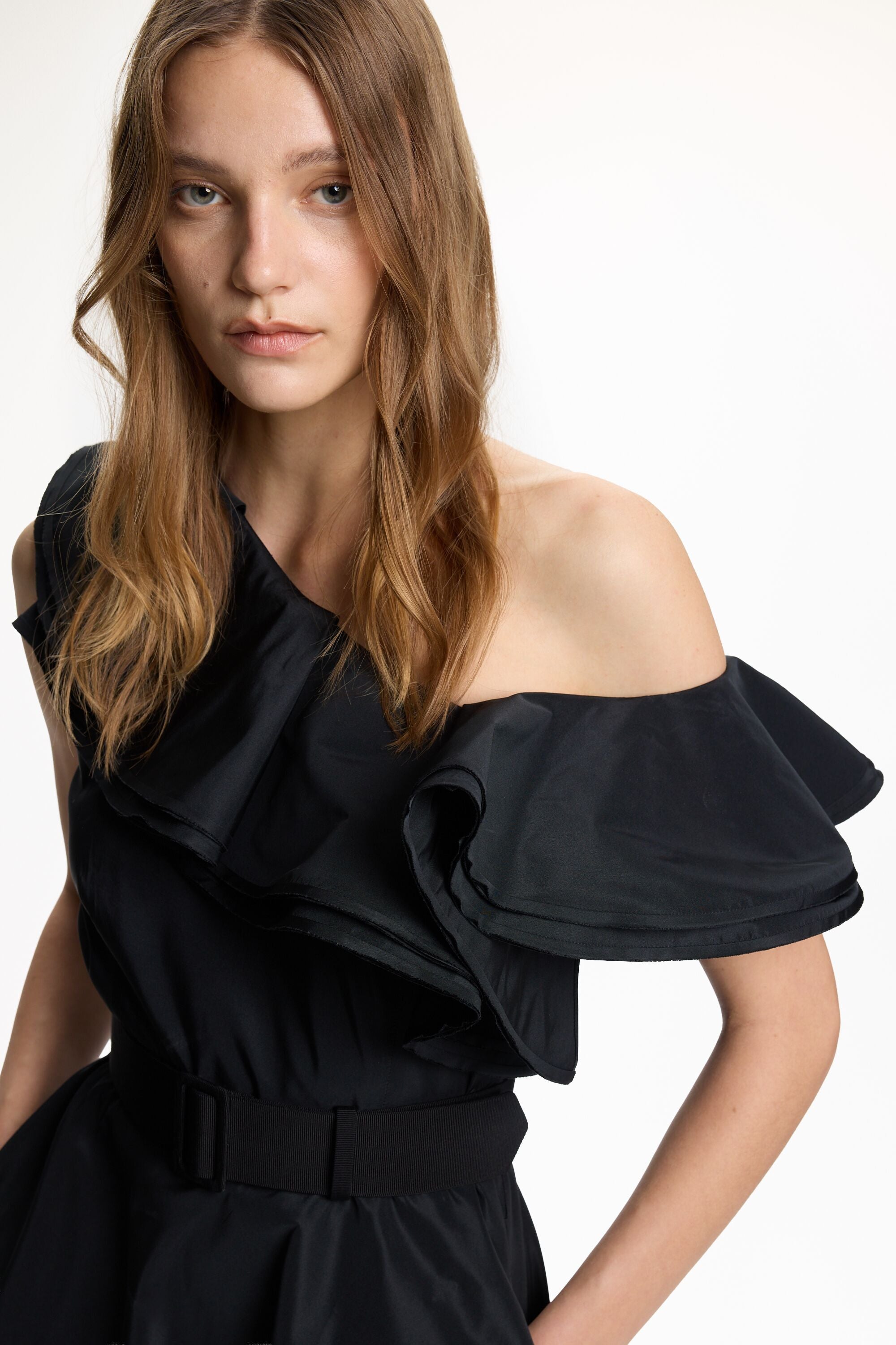 white house black market asymmetrical dress Dries Van Noten Sequinned Asymmetric Ruffle Cotton Dress – Runway Catalog main image 0
