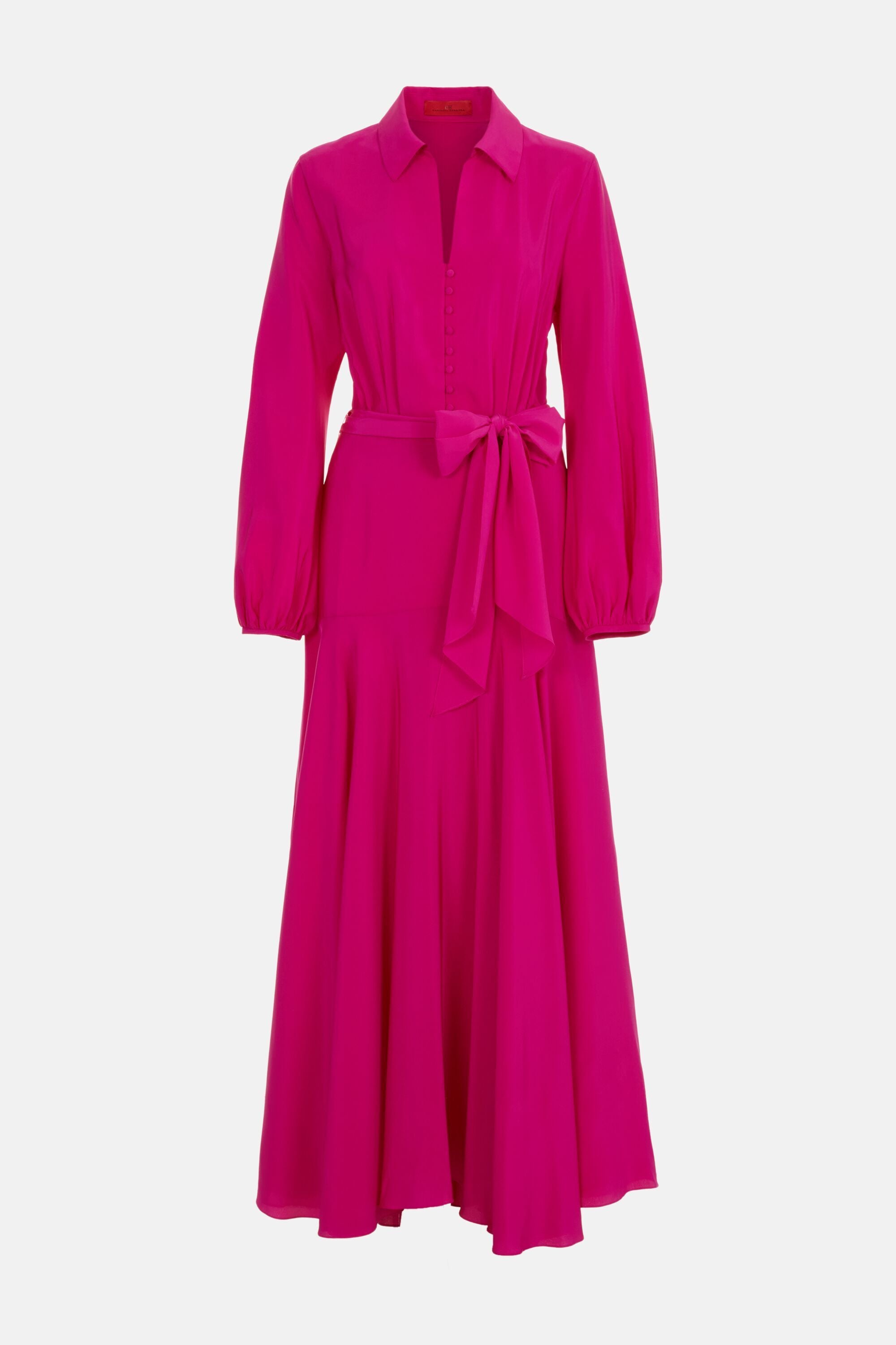 KCH CAROLINA HERRERAワンピース Silk Crepé de Chine Long Dress fuchsia - CH Carolina Herrera