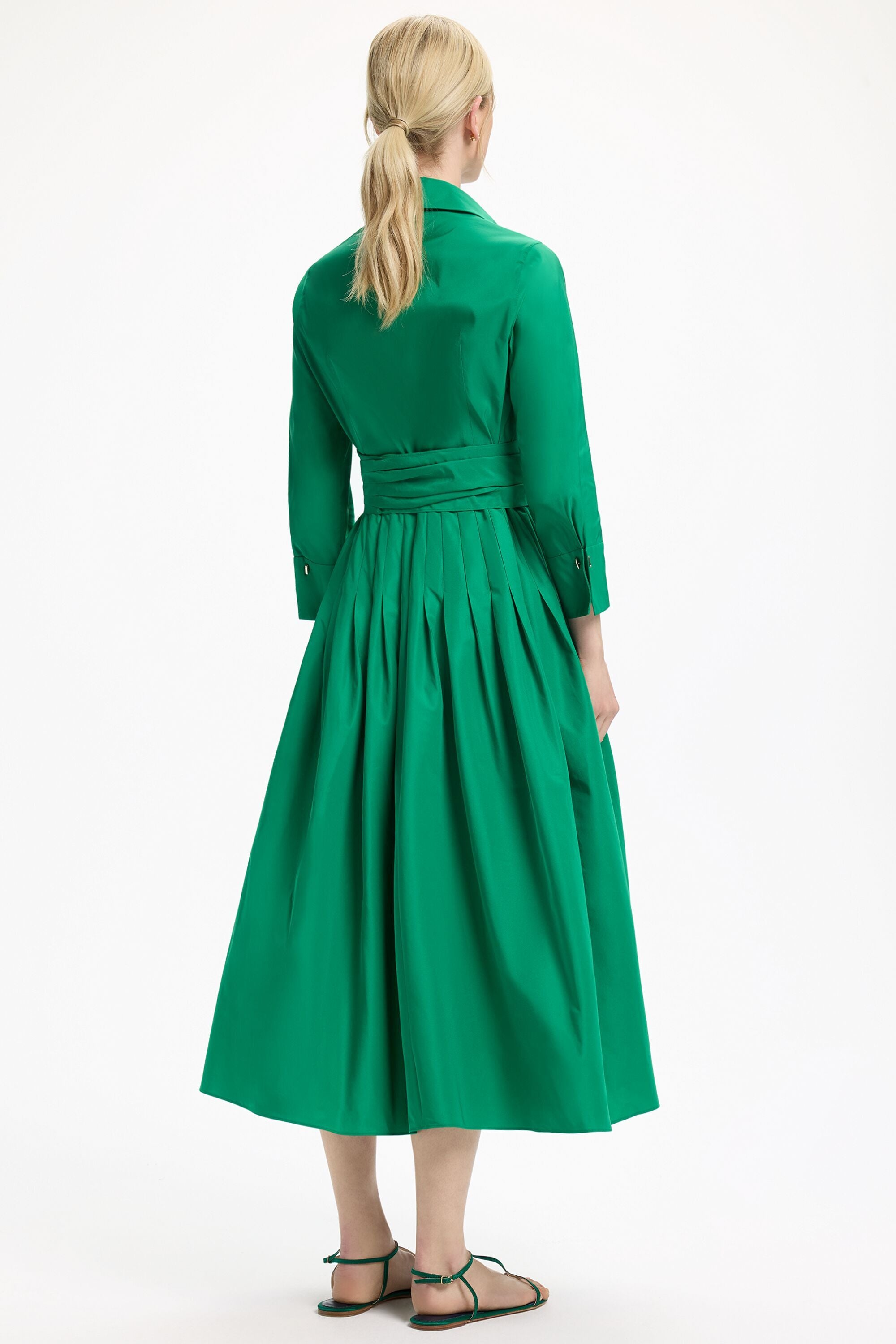Taffeta Midi Shirt Dress green - CH Carolina Herrera United States