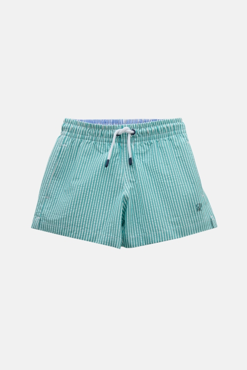 STRIPED SEERSUCKER SWIM SHORTS