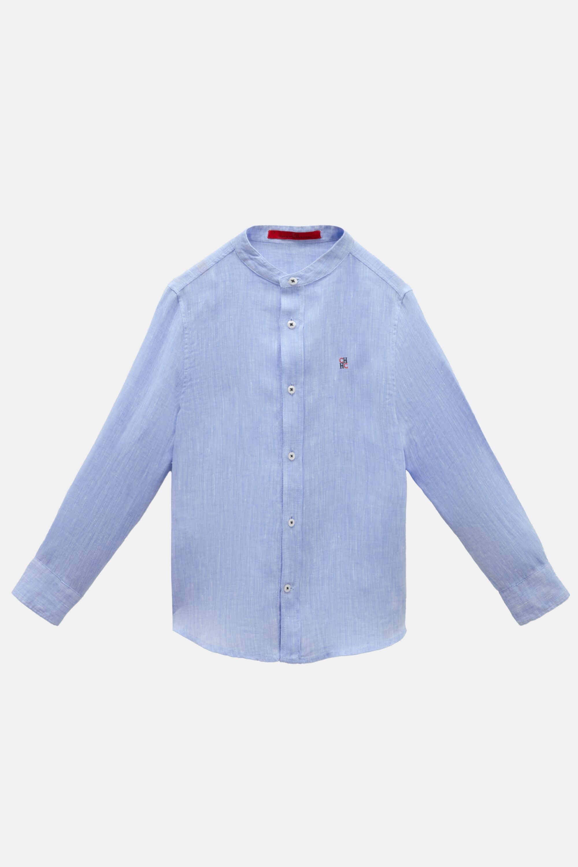 Linen Shirt with Mandarin Collar