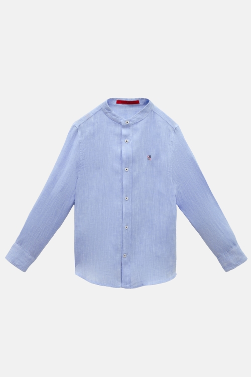 LINEN SHIRT WITH MANDARIN COLLAR