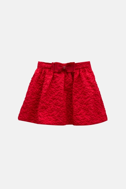 Brocade Skirt with Bow - RED