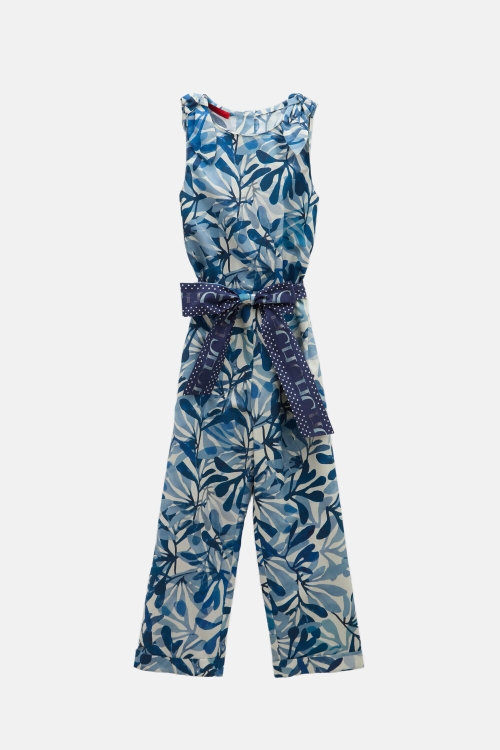 SEAFLORA PRINT POPLIN LONG JUMPSUIT