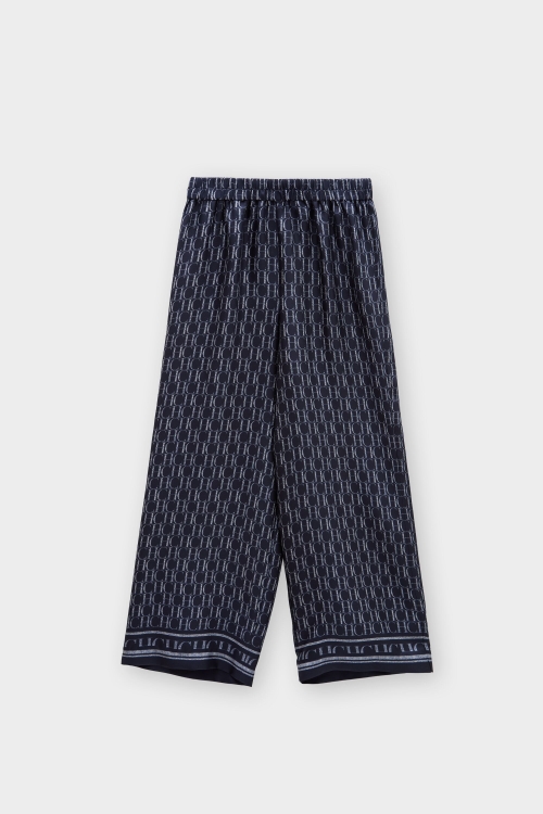 CH PRINT SILK TWILL PYJAMA-STYLE PANTS
