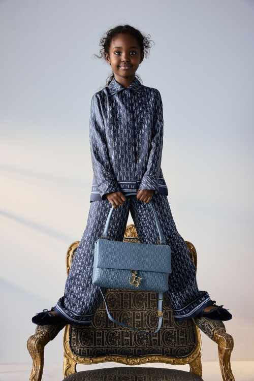 CH PRINT SILK TWILL PYJAMA-STYLE PANTS