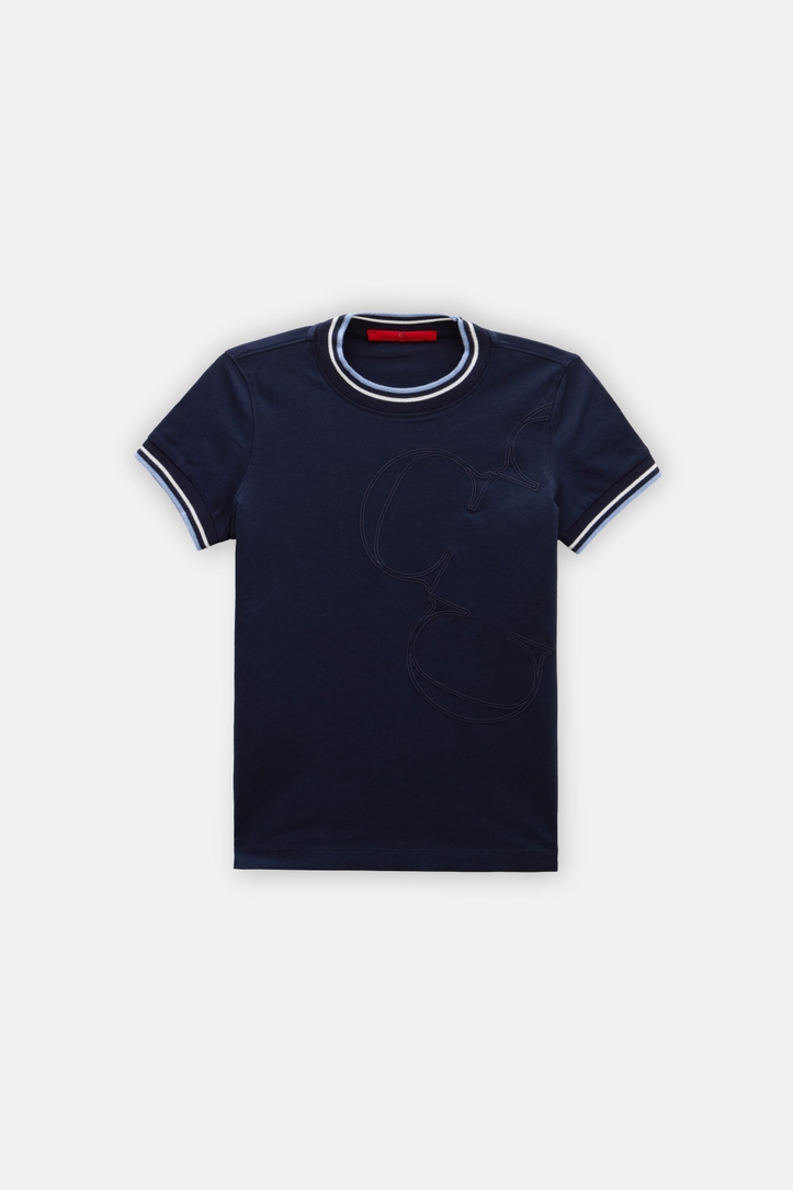 T-Shirt with Rosetta Insignia Embroidery