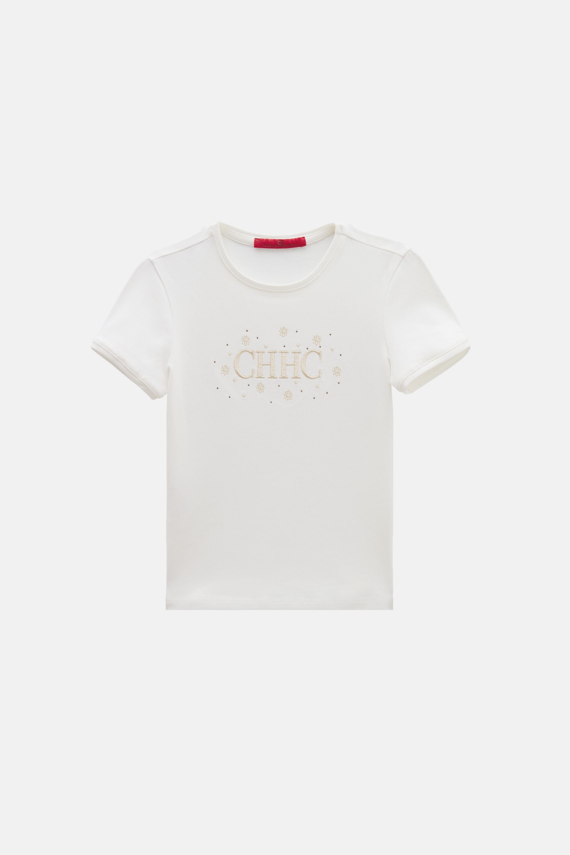 CH T-Shirt with Embroidery ivory - CH Carolina Herrera United States