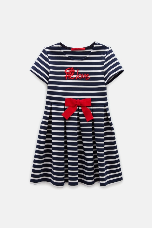 STRIPED MILANO KNIT DRESS