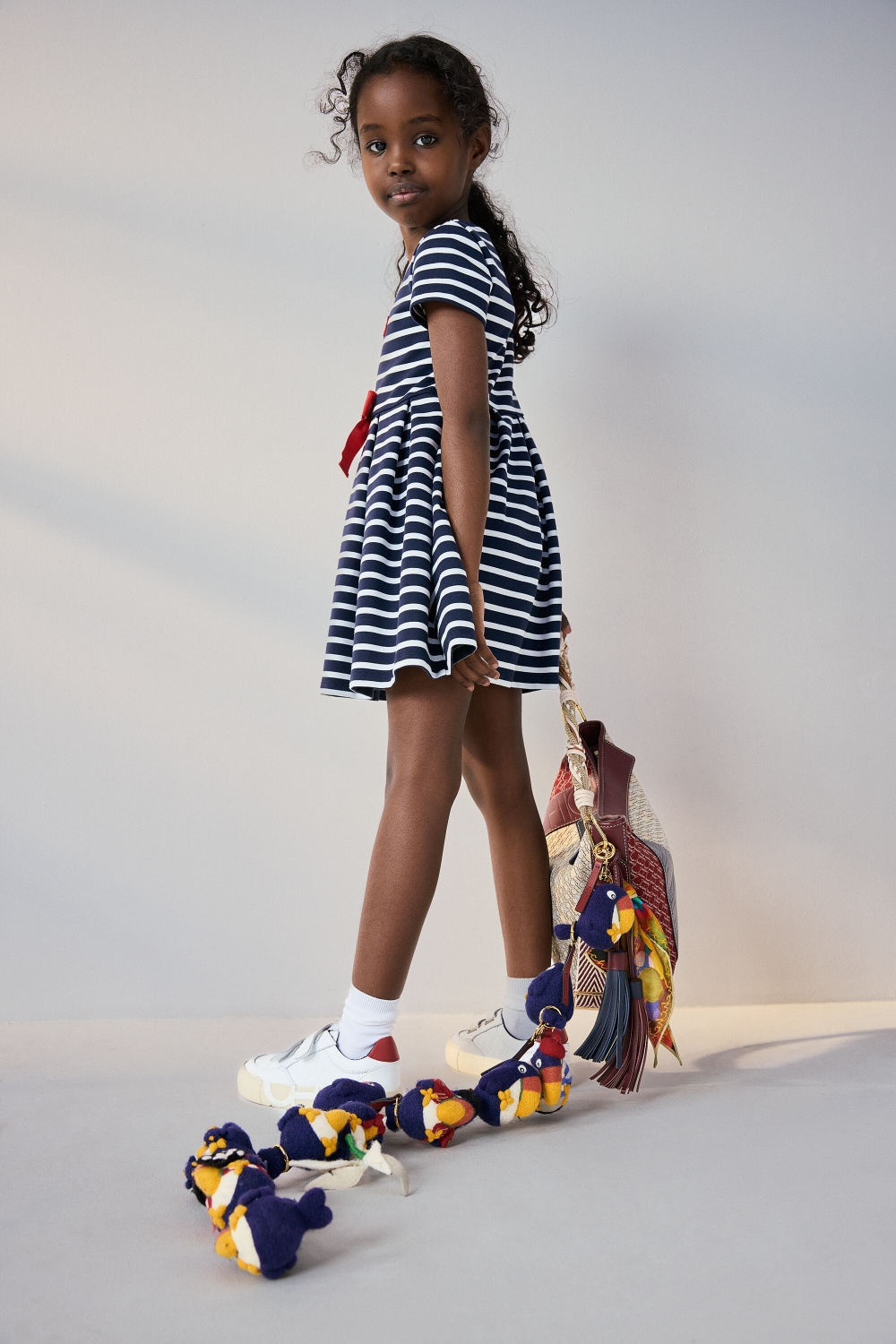 STRIPED MILANO KNIT DRESS