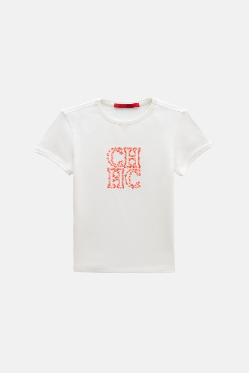 CH T-SHIRT WITH JASMINE EMBROIDERY
