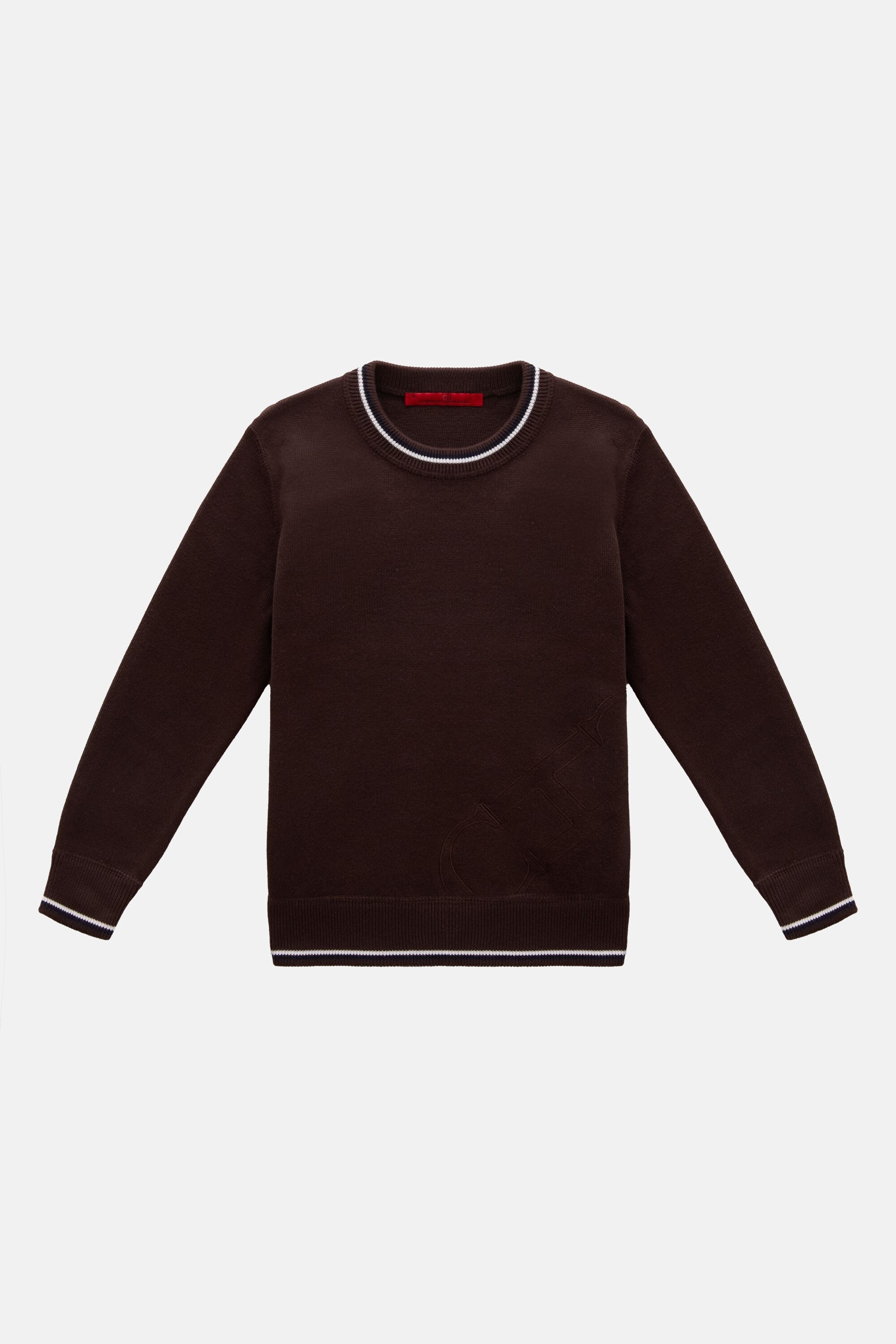 Initials Insignia Embroidered Cotton Sweater